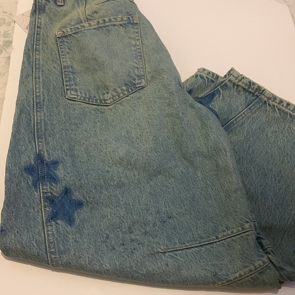 Free People We The Free Good luck Shadow Patch Barrel Jeans - Picture 9 of 11